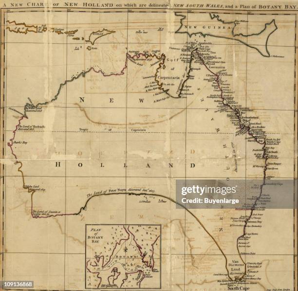 Map of Australia, or New Holland, on which are delineated New South Wales, and a plan for Botany Bay, 1800. By John Stockdale.