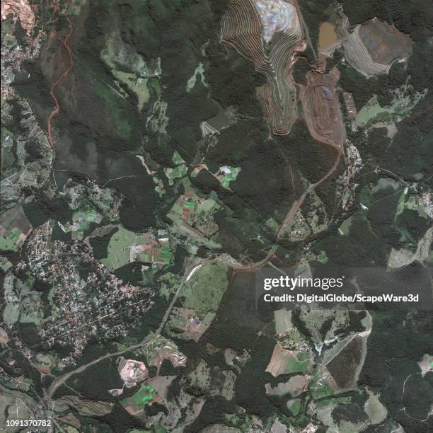 DigitalGlobe via Getty Images "before" imagery of the dam break near the town of Brumadinho in south central Brazil. Photo DigitalGlobe via Getty...