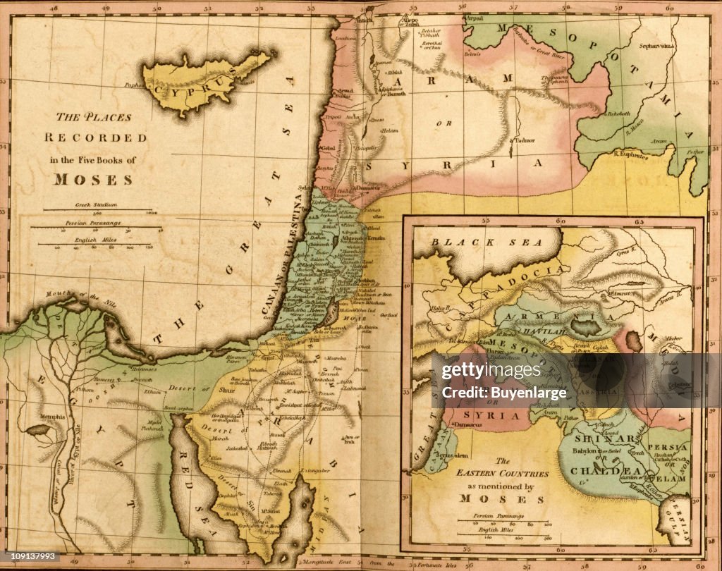 Map Of 'The Places Recorded In The Five Books Of Moses'