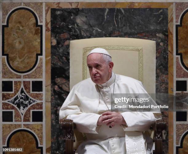 Pope Francis receives the Diplomatic Corps at St. Peter's Basilica. Vatican City, January 7th, 2019