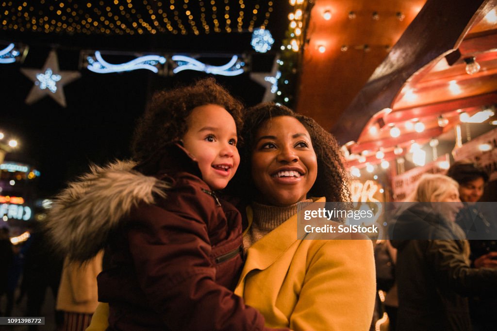 Mother and Daughter at Christmas Markets