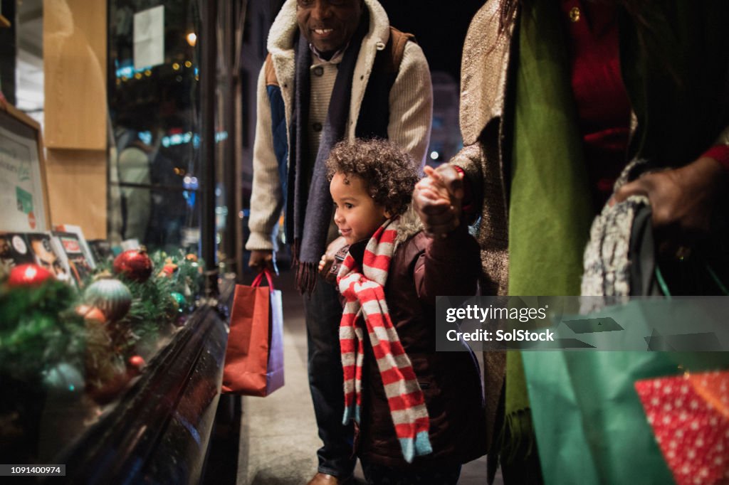 Navidad compras con abuelos