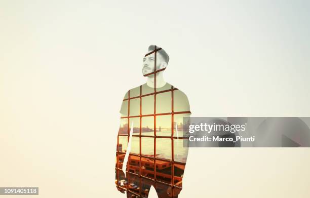 double exposure portrait - first exposure series stock pictures, royalty-free photos & images