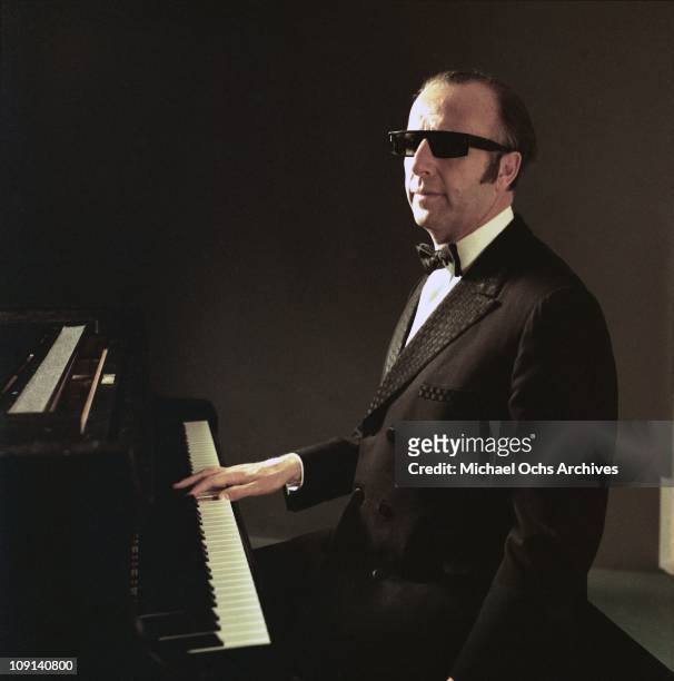 English jazz pianist George Shearing poses for a portrait circa 1967 in Los Angeles, California.