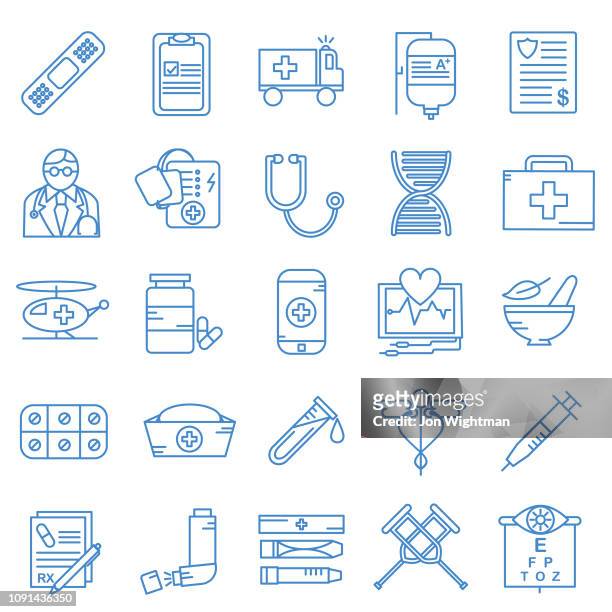 medical line icon set - defibrillation stock-grafiken, -clipart, -cartoons und -symbole