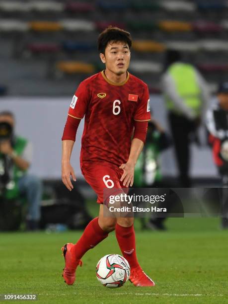 Luong Xuan Truong of Vietnam in action during the AFC Asian Cup Group D match between Iraq and Vietnam at Zayed Sports City Stadium on January 08,...