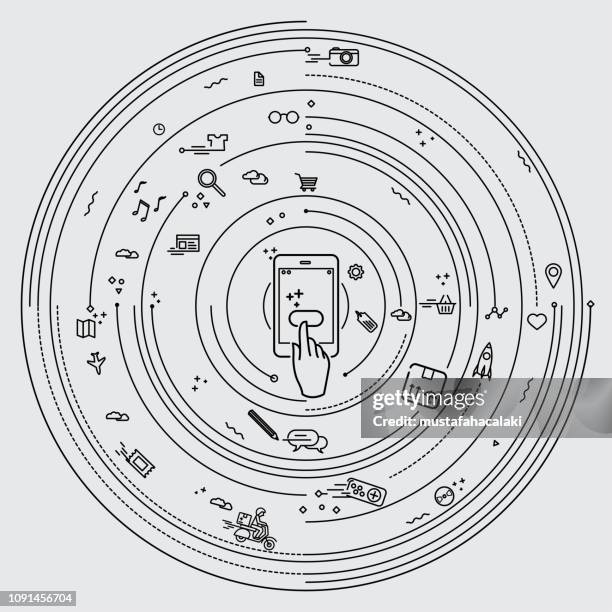 smartphone networking - game controller hand stock illustrations