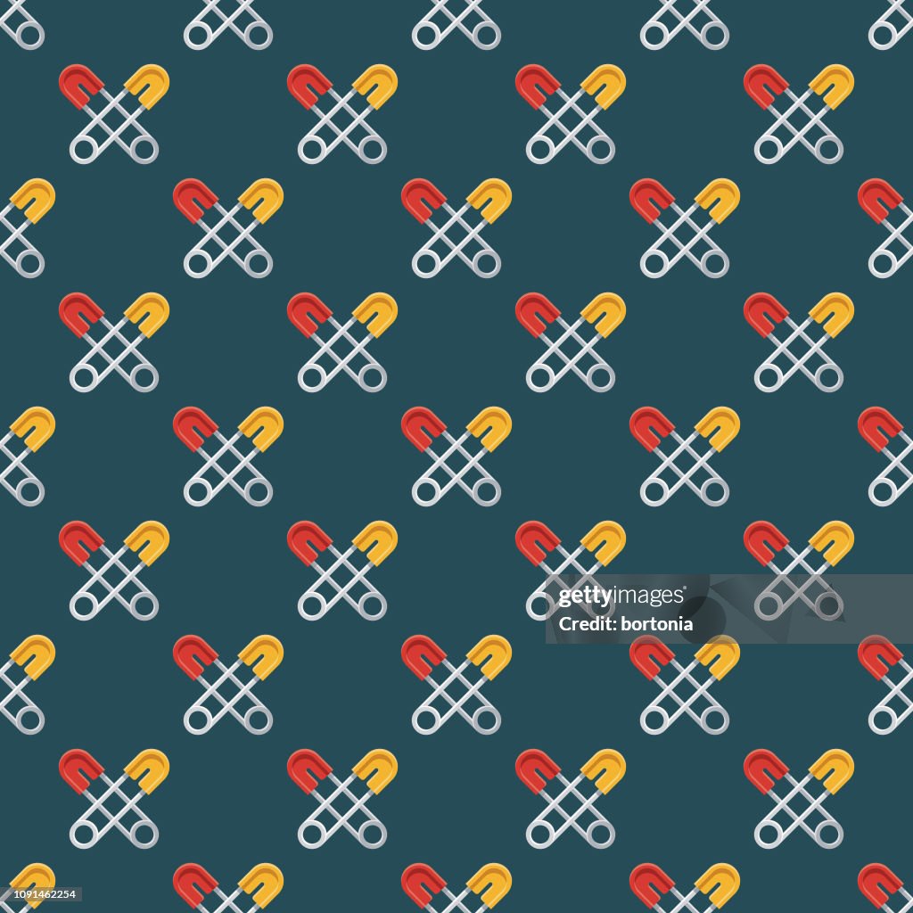 Safety Pin Pattern Safety Pins Craft Supplies Seamless Pattern High-Res Vector Graphic ...