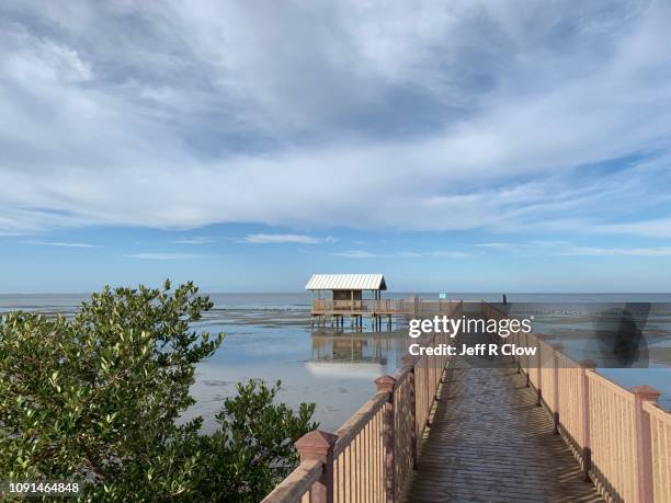 empty boardwalk on south padre - south padre island stock pictures, royalty-free photos & images