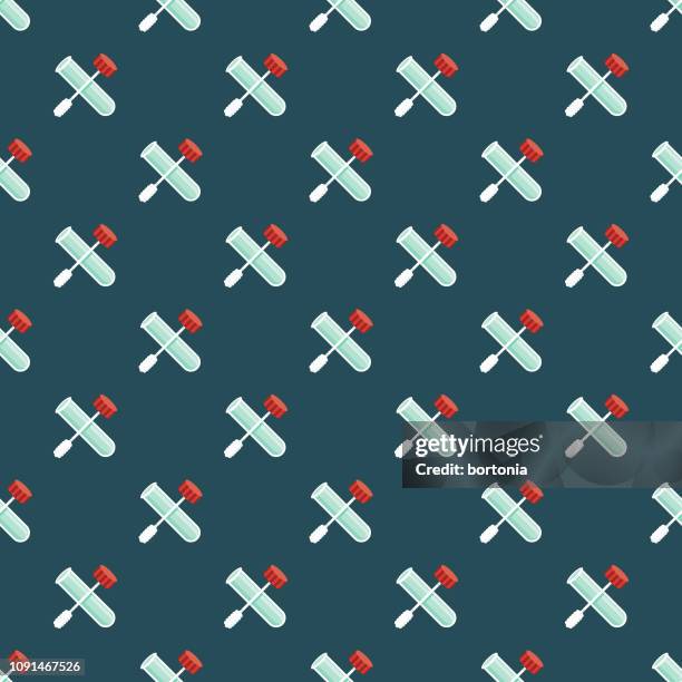 cheek swab genetic testing seamless pattern - q tip vector stock illustrations
