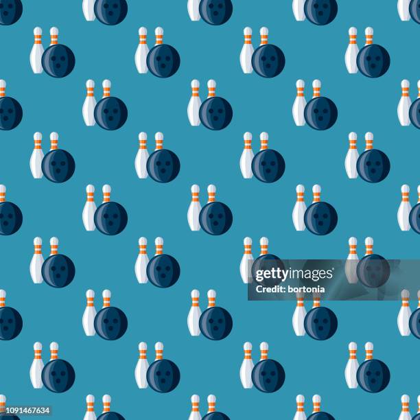 bowling father's day seamless pattern - skittles game stock illustrations