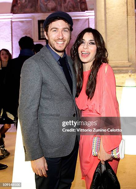 Alessandro Roja and Sabrina Impacciatore attend the 'Percorso Di Lavoro' photography exhibition cocktail party held at Chiostro Del Bramante on...