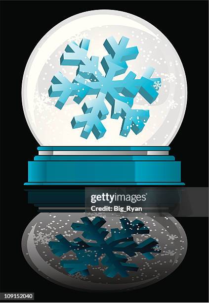 snowflake snowglobe - snow vector transparent stock illustrations
