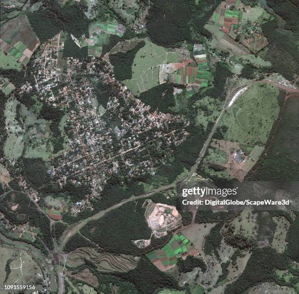 DigitalGlobe via Getty Images "before" imagery of the dam break near the town of Brumadinho in south central Brazil. Photo DigitalGlobe via Getty...