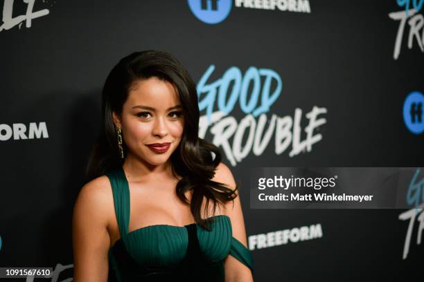 Cierra Ramirez attends the premiere of Freeform's "Good Trouble" at Palace Theatre on January 08, 2019 in Los Angeles, California.