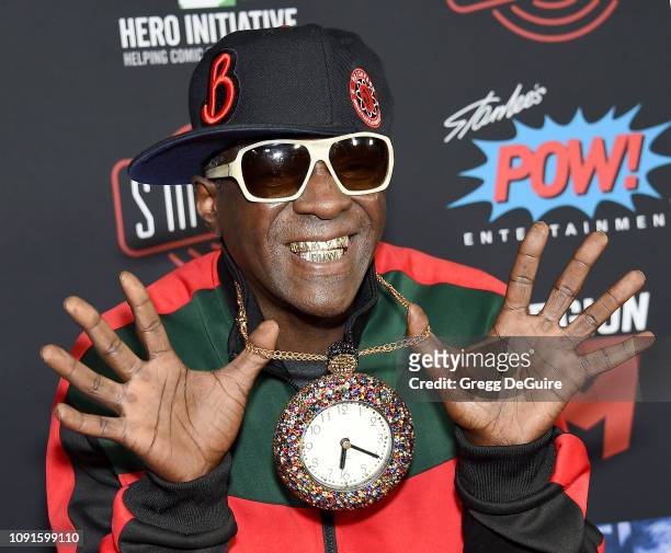 Flavor Flav arrives at Excelsior! A Celebration Of The Amazing, Fantastic, Incredible And Uncanny Life Of Stan Lee at TCL Chinese Theatre on January...
