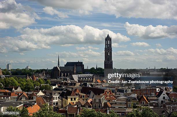 skyline of utrecht - utrecht stock-fotos und bilder
