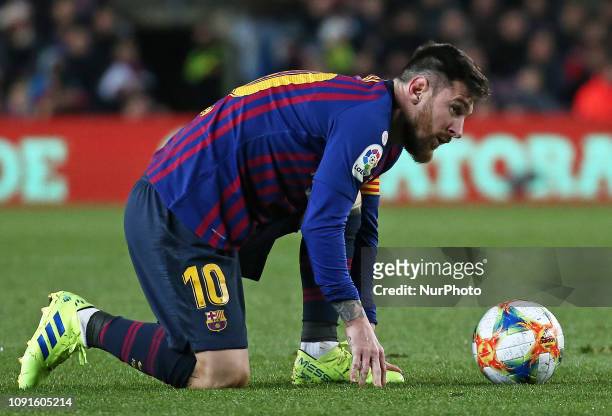 Leo Messi during the match between FC Barcelona and Sevilla FC, corresponding to the secong leg of the 1/4 final of the spanish cup, played at the...