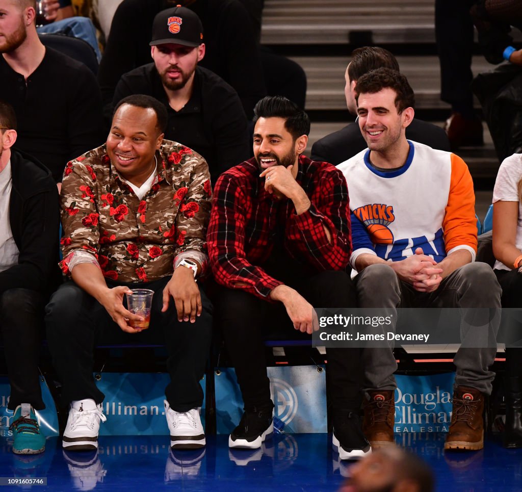 Celebrities Attend Dallas Mavericks v New York Knicks