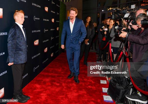 Leo Martini and Max Martini attend the premiere of Cinedigm Entertainment Group's "SGT. Will Gardner" at ArcLight Hollywood on January 08, 2019 in...