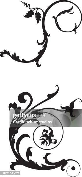 design scroll - flower corner stock illustrations