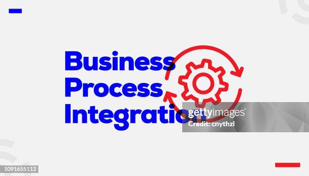 business process integration concept design - integrated systems icon stock illustrations