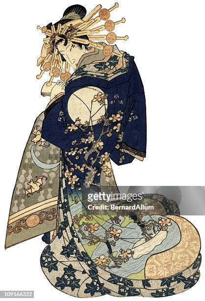 ilustrações, clipart, desenhos animados e ícones de mulher em um quimono japonesa tradicional - only japanese