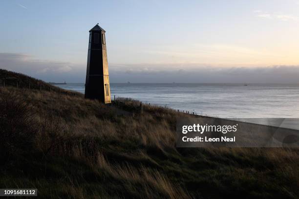 General view of the Samphire Hoe Tower, which was designed by Jony Easterby and Pippa Taylor, on January 09, 2019 near Dover, England.