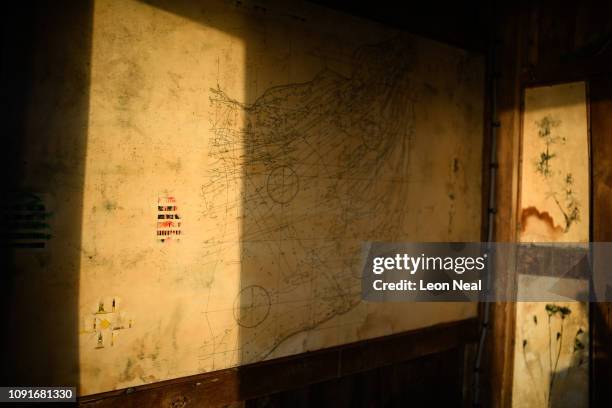 Nautical and nature themed artwork by Sax Impey is seen within the Samphire Hoe Tower, which was designed by Jony Easterby and Pippa Taylor, on...