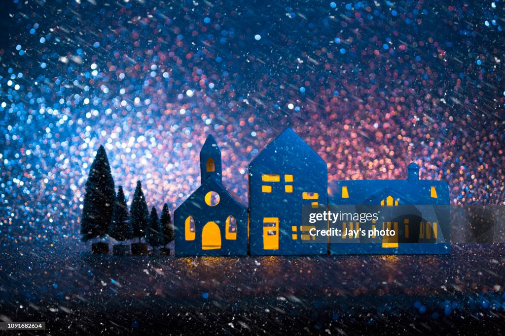 Small Town At Night High-Res Stock Photo - Getty Images