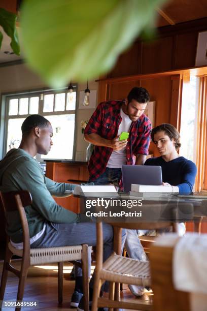 male students and friends working from home on the next exams at university - test preparation stock pictures, royalty-free photos & images