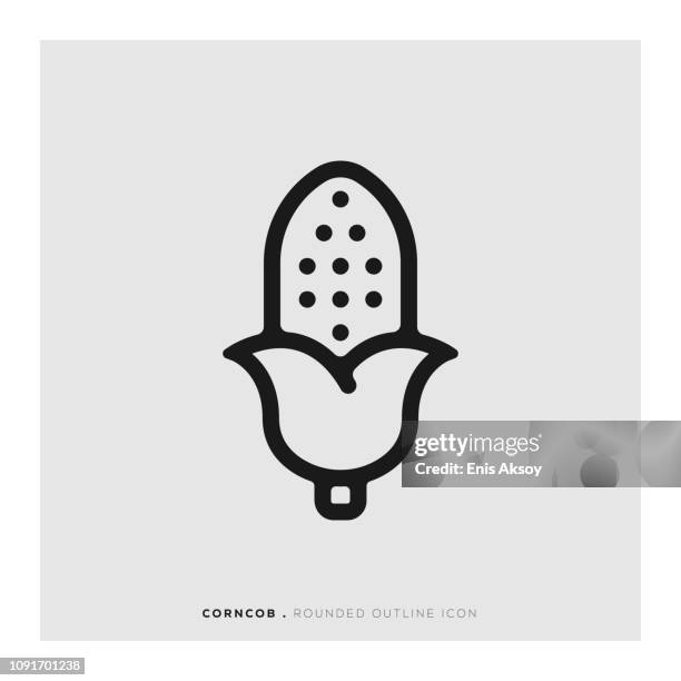 corncob rounded line icon - rustic table stock illustrations