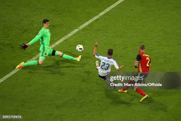 June 2016 - UEFA EURO 2016 - Group E - Belgium v Italy - Emanuele Giaccherini of Italy scores the opening goal - .