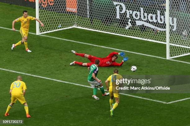 June 2016 - UEFA EURO 2016 - Group C - Ukraine v Northern Ireland - Niall McGinn of Northern Ireland scores their 2nd goal - .