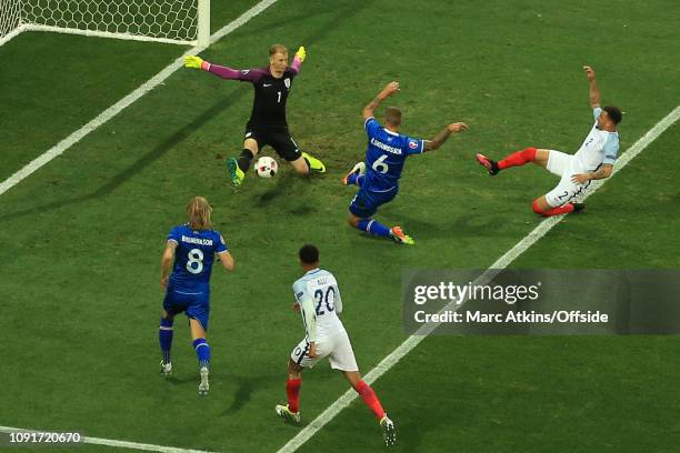 June 2016 - UEFA EURO 2016 - Round of 16 - England v Iceland - Ragnar Sigurdsson of Iceland scores their 1st goal - .