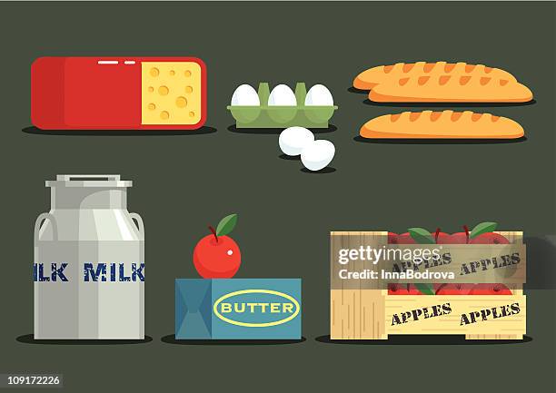 agricultural commodities. - apple crate stock illustrations