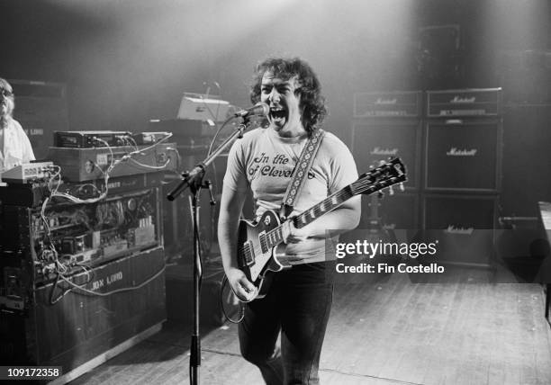 Guitarist Bernie Marsden from Whitesnake performs live on stage at the Rainbow Theatre in Finsbury Park, London in March 1981.
