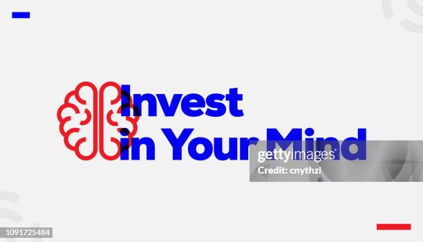 invest in your mind concept design - initiative icon stock illustrations