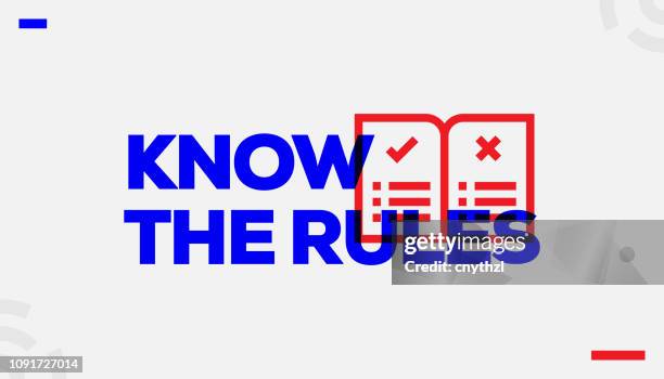 know the rules concept design - policies and procedures icon stock illustrations