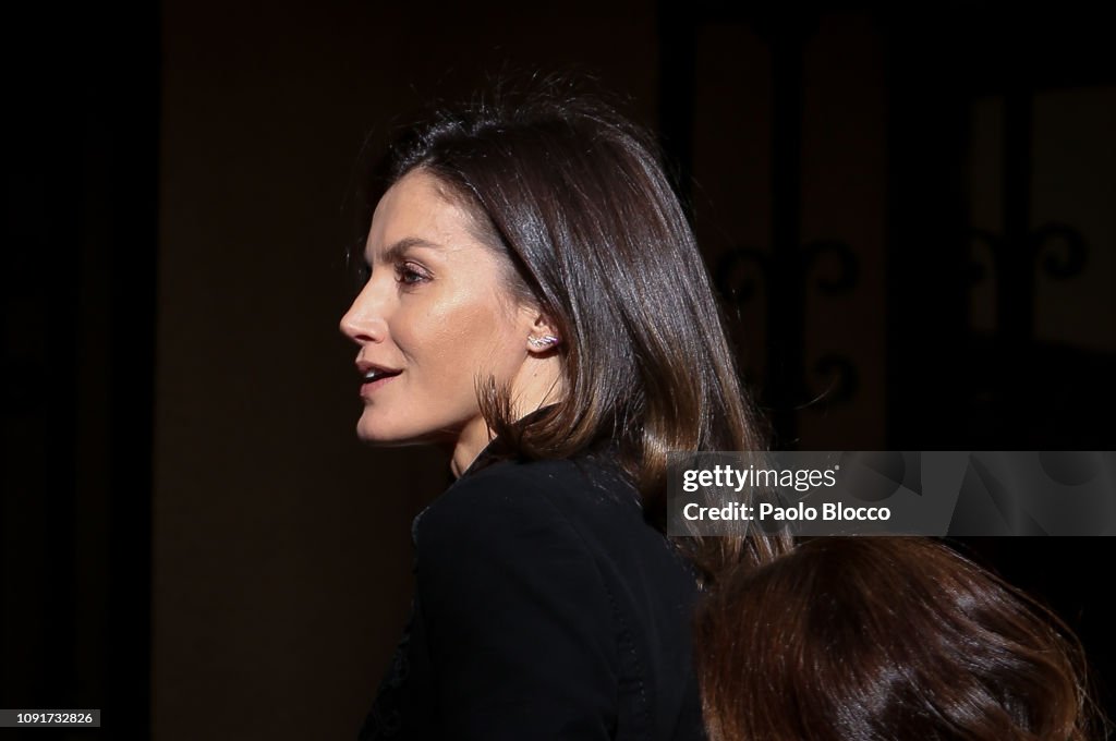 Queen Letizia of Spain Arrives at FAD Headquarters