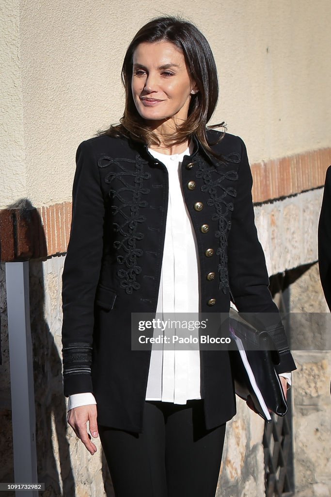Queen Letizia of Spain Arrives at FAD Headquarters