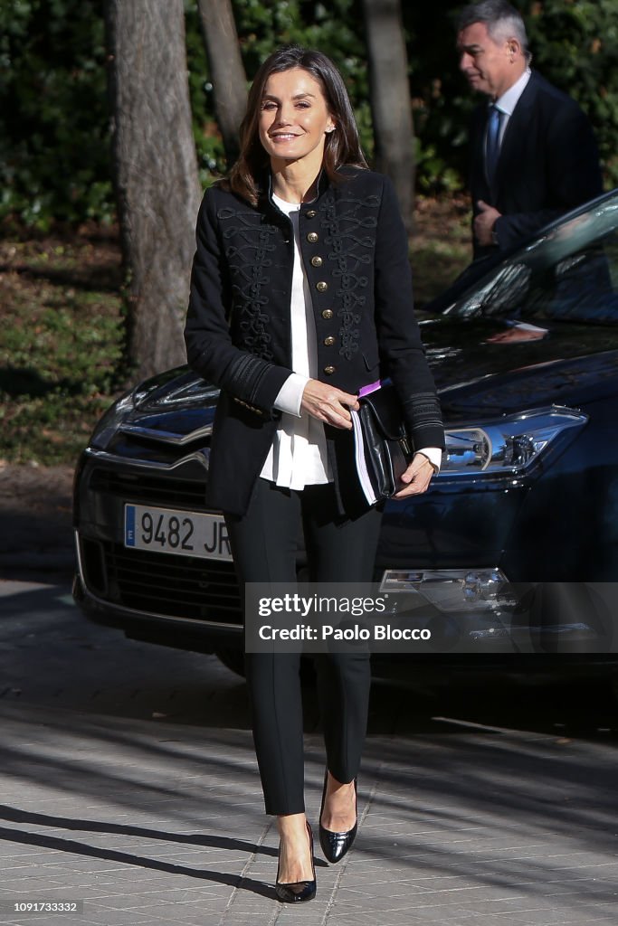 Queen Letizia of Spain Arrives at FAD Headquarters