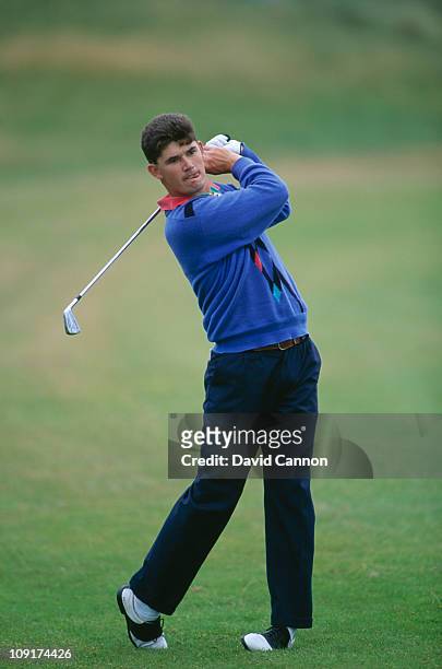 Irish golfer Padraig Harrington of Great Britain and Ireland, during the Walker Cup at Portmarnock Golf Club, Ireland, 6th September 1991.