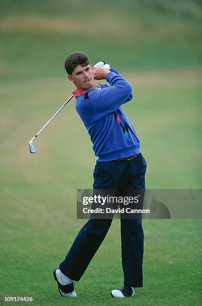 Irish golfer Padraig Harrington of Great Britain and Ireland, during the Walker Cup at Portmarnock Golf Club, Ireland, 6th September 1991.