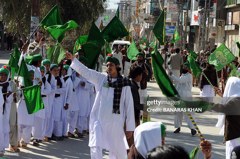 Pakistan Muslam Pakistani Muslims participate in a religious procession to celebrate ...