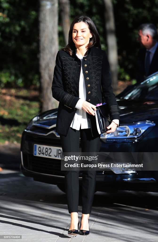 Queen Letizia of Spain Arrives at FAD Headquarters