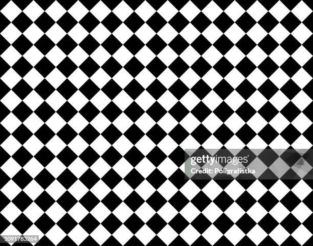 seamless rhombus background pattern - black and white wallpaper - vector illustration - checkers game stock illustrations