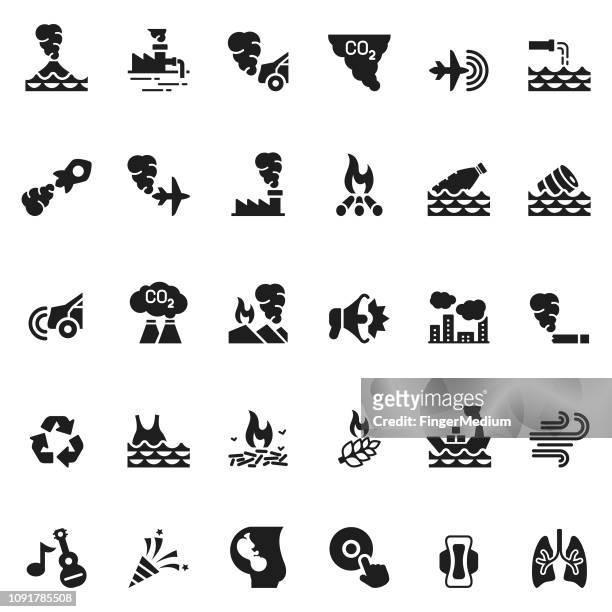 umweltverschmutzung-symbole - fumes stock-grafiken, -clipart, -cartoons und -symbole