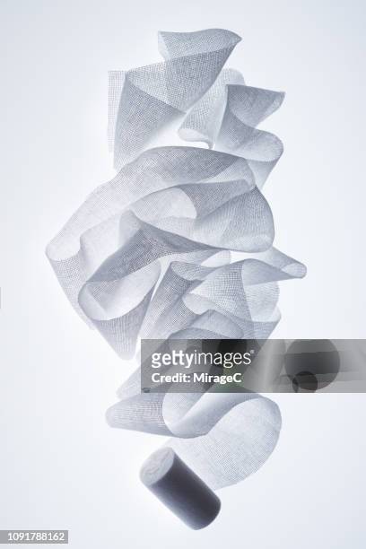 medical gauze roll curl - gauze stock pictures, royalty-free photos & images