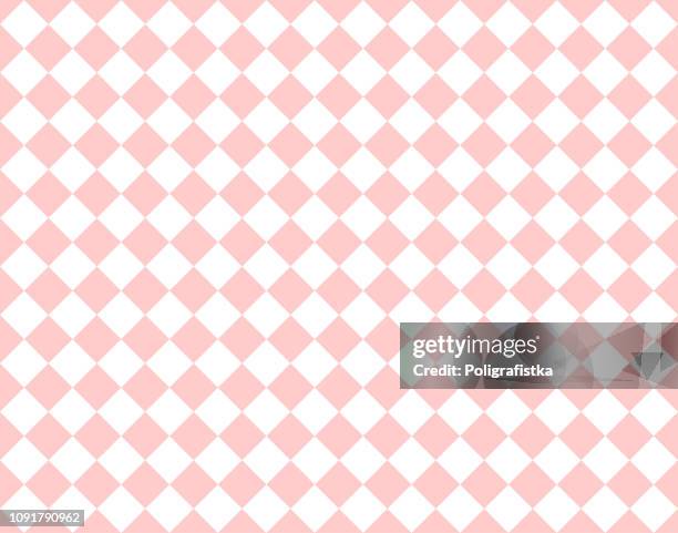 seamless rhombus background pattern - pink wallpaper - vector illustration - pink-checkered-background stock illustrations